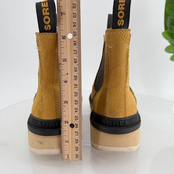 Sorel Hi Line Waterproof Chelsea Boots Tan Yellow Black Women’s Size 5.5 Comfy - Picture 7 of 13